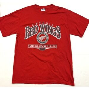Vintage Detroit Red Wings NHL CSA Graphic‎ Tee T-Shirt Red Mens Large